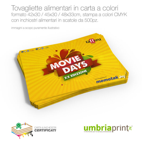 Tovagliette personalizzate in carta a colori - UmbriaPrint.it