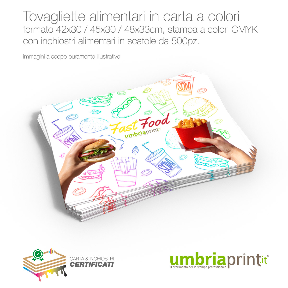 Stampa Tovagliette Personalizzate a colori - Stampa online UmbriaPrint