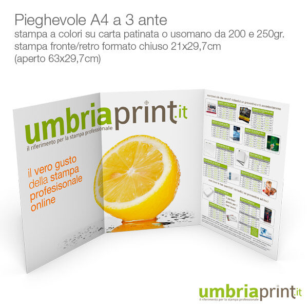 Pieghevole A4 a 3 ante - Stampa UmbriaPrint.it