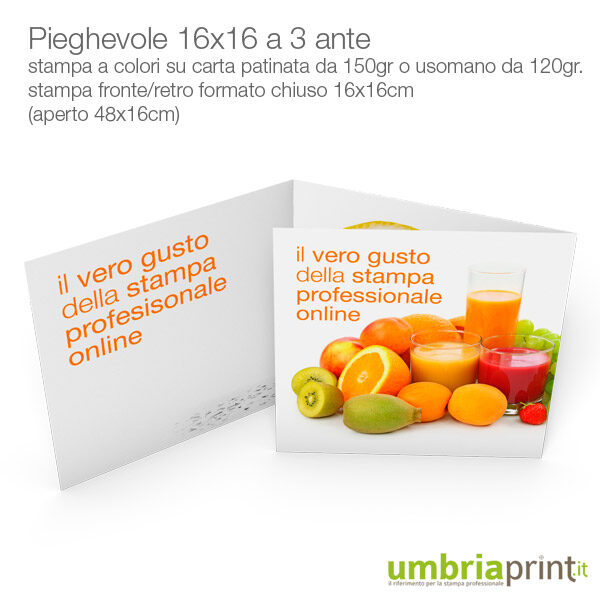 Stampa pieghevole 16x16 a 3 ante - UmbriaPrint