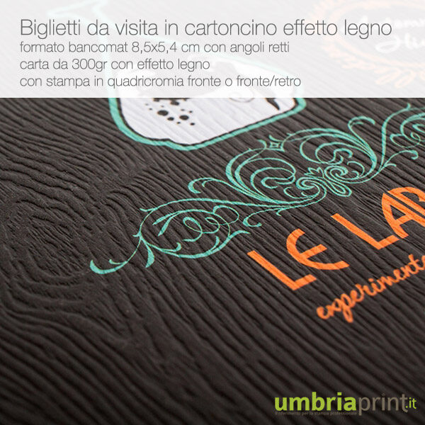 Biglietti da visita su carta effetto legno - UmbriaPrint