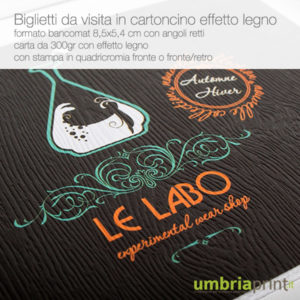 Biglietti da visita su carta effetto legno - UmbriaPrint