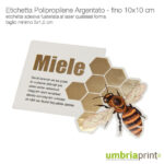 Etichette polipropilene argentato personalizzate 10x10cm - UmbriaPrint