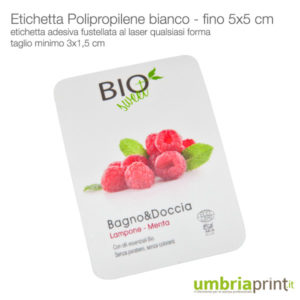 Etichette polipropilene bianco personalizzate 5x5cm - UmbriaPrint