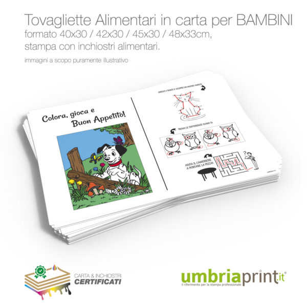 Tovagliette per bambini da colorare e giocare - UmbriaPrint.it
