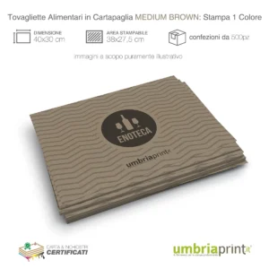 Stampa Tovagliette in Carta Paglia Medium Brown Personalizzate