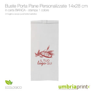 Buste Porta Pane personalizzate bianca stampa 1 colore certificate igieniche - UmbriaPrint.it
