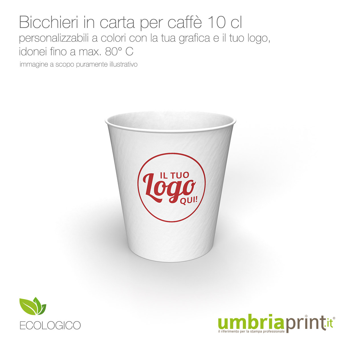 Bicchieri in carta per caffè - Personalizzati da 10 cl 