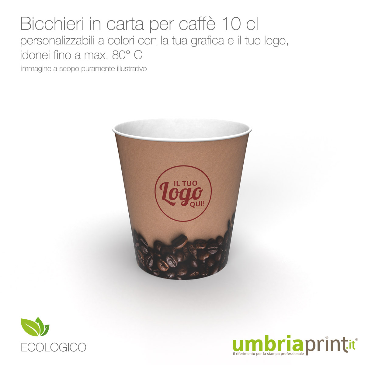 Bicchieri in carta per caffè - Personalizzati da 10 cl