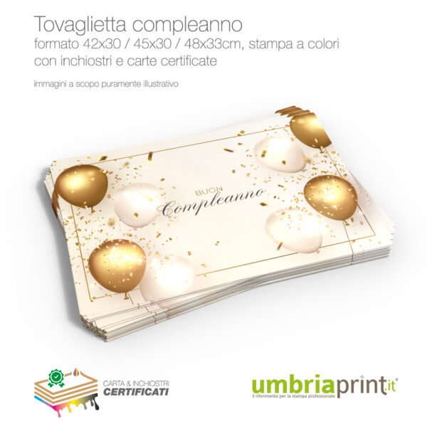 Tovaglietta di Compleanno Elegante - UmbriaPrint.it