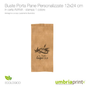 Buste porta pane personalizzate 12x24 cm - avana