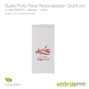 Buste porta pane personalizzate 12x24 cm- bianche