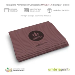 Stampa Tovagliette in Carta Paglia Magenta Personalizzate