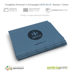 Stampa Tovagliette in Carta Paglia Dark Blue Personalizzate